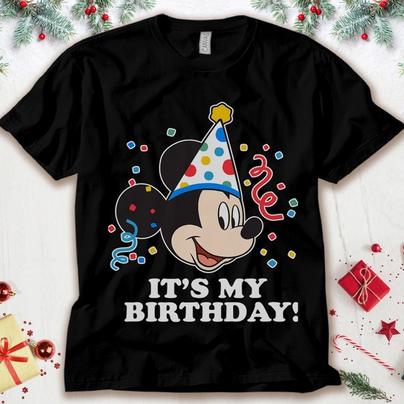 Disney Mickey Mouse It's My Birthday Unisex Adult T-shirt Kid Shirt - Picture 1 of 2